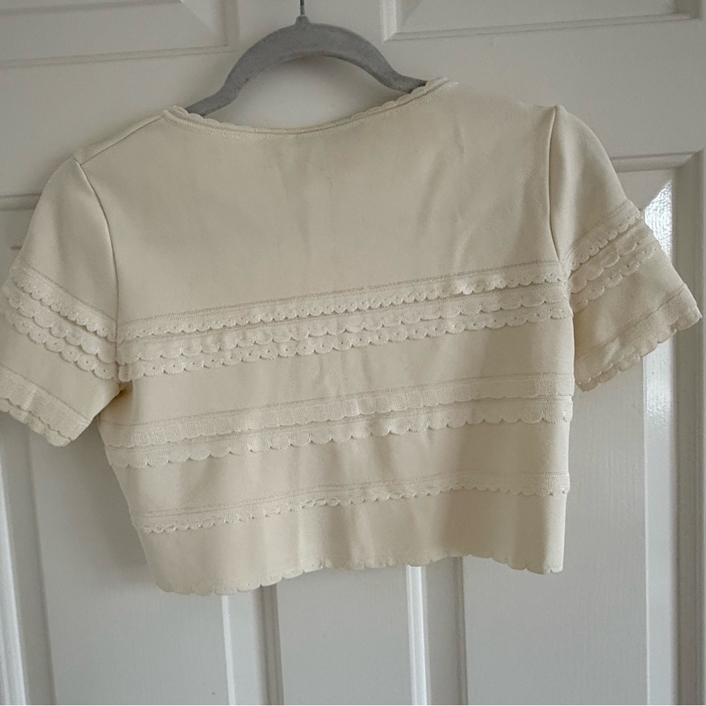 Dior Ivory Short Sleeve Lace Top - Picture 5 of 10